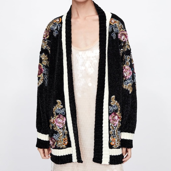 zara chenille cardigan